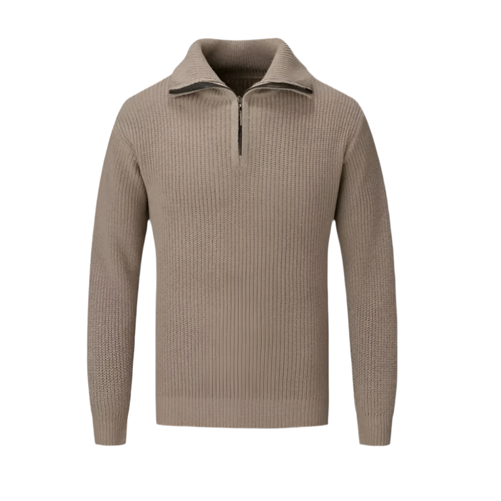 The Merino Knitted Quarter Zip Jumper-The British Gentlemen