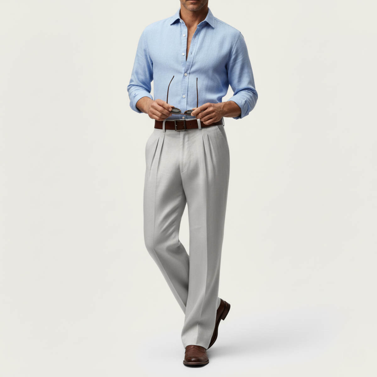 The La Thuile Men’s Lightweight Linen Summer Casual Trousers