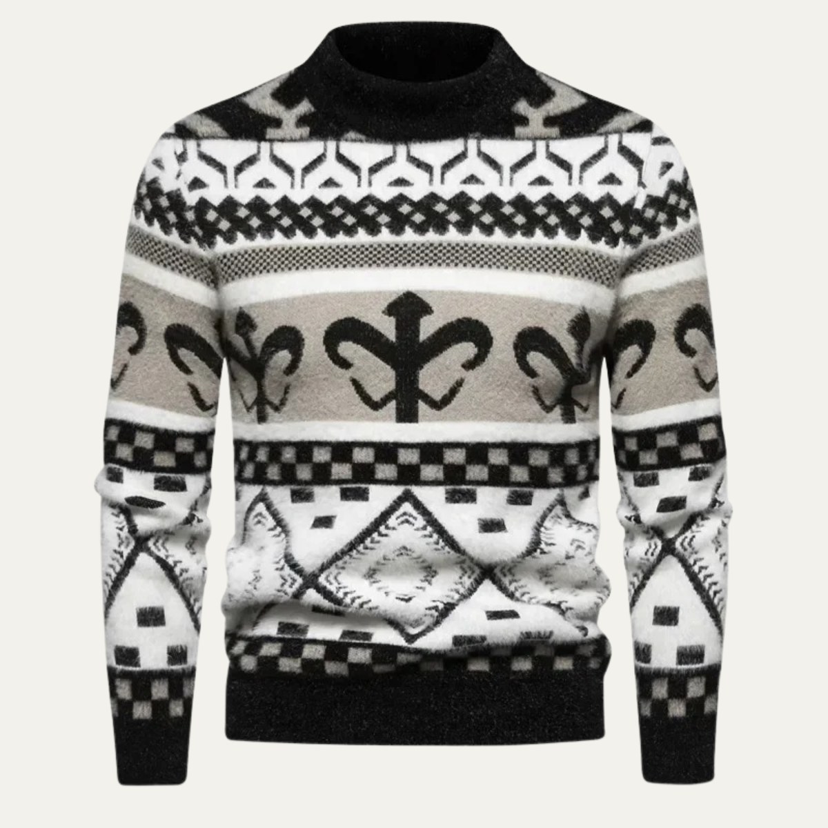 The Bormio Men’s Winter Patterned Crew Neck Knit Jumper