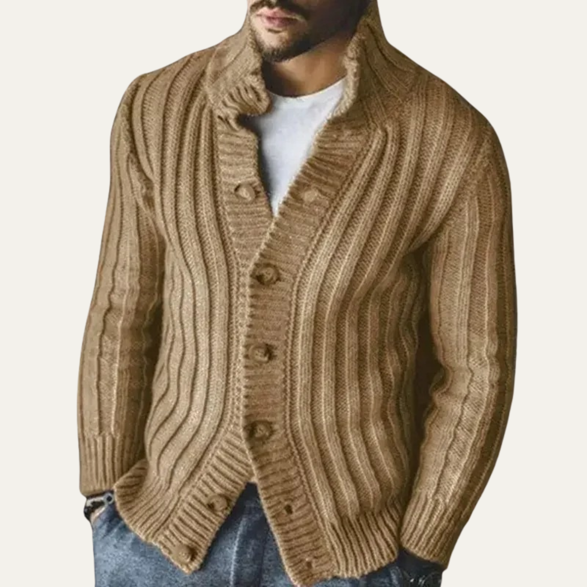The Newport Men's Warm Knit Shawl Collar Cardigan
