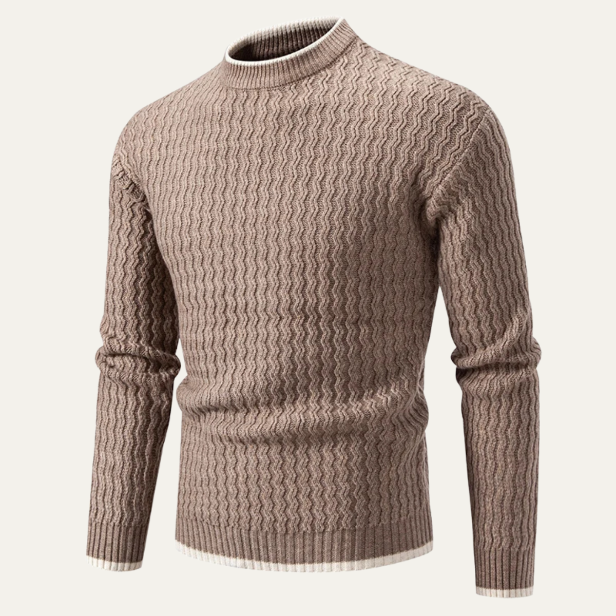 The Catanzaro Men's Casual Soft Cable Knit Crew Neck Jumper
