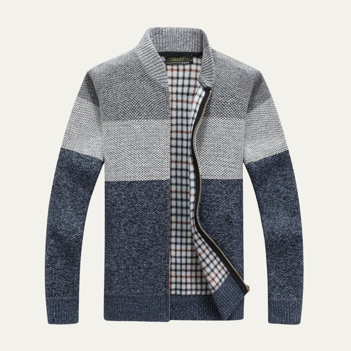 The Levanto Men’s Colour Block Zip Up Knit Cardigan