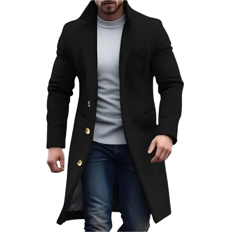 The Fitzroy Long Trench Coat For Men-The British Gentlemen