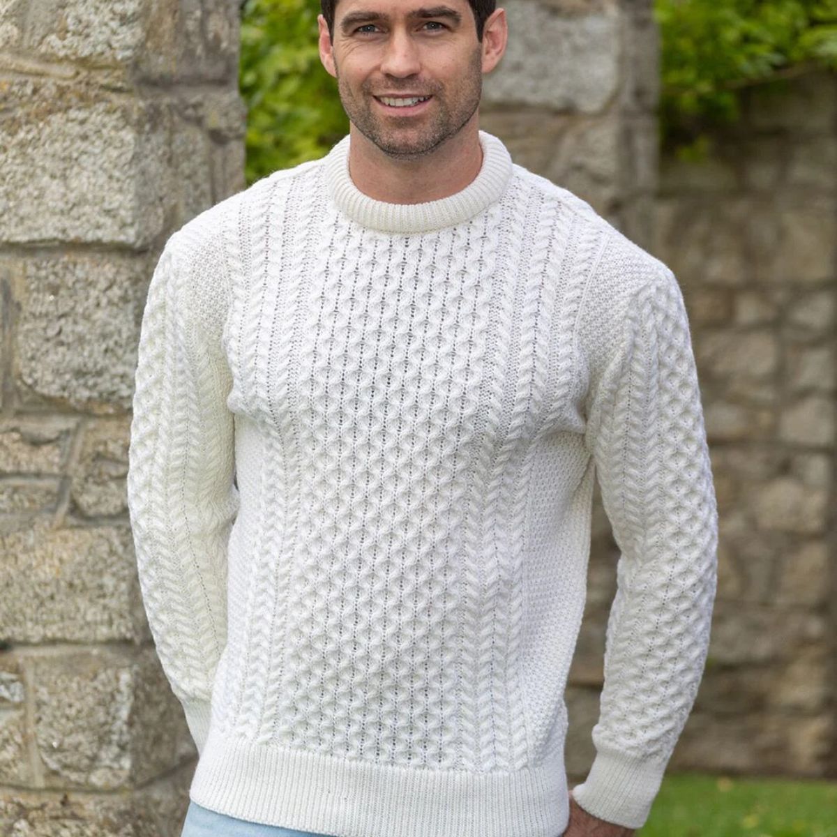 The Donegal Cable Knit Crew Neck Jumper for Men
