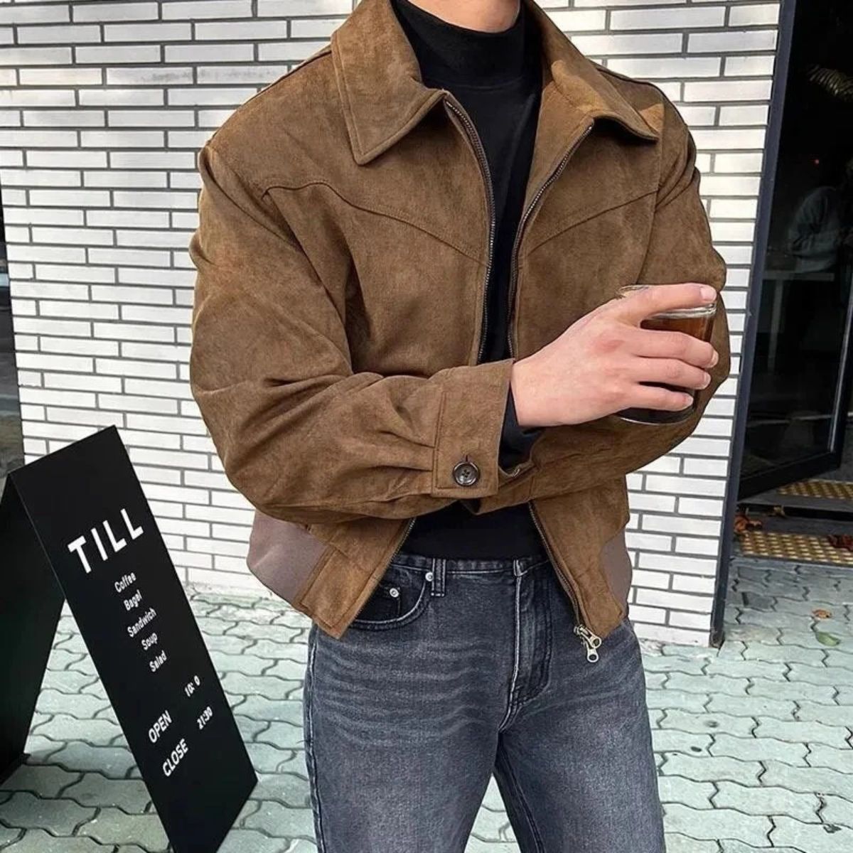 The Madrid Suede Leather Jacket – Men’s Classic Bomber Style