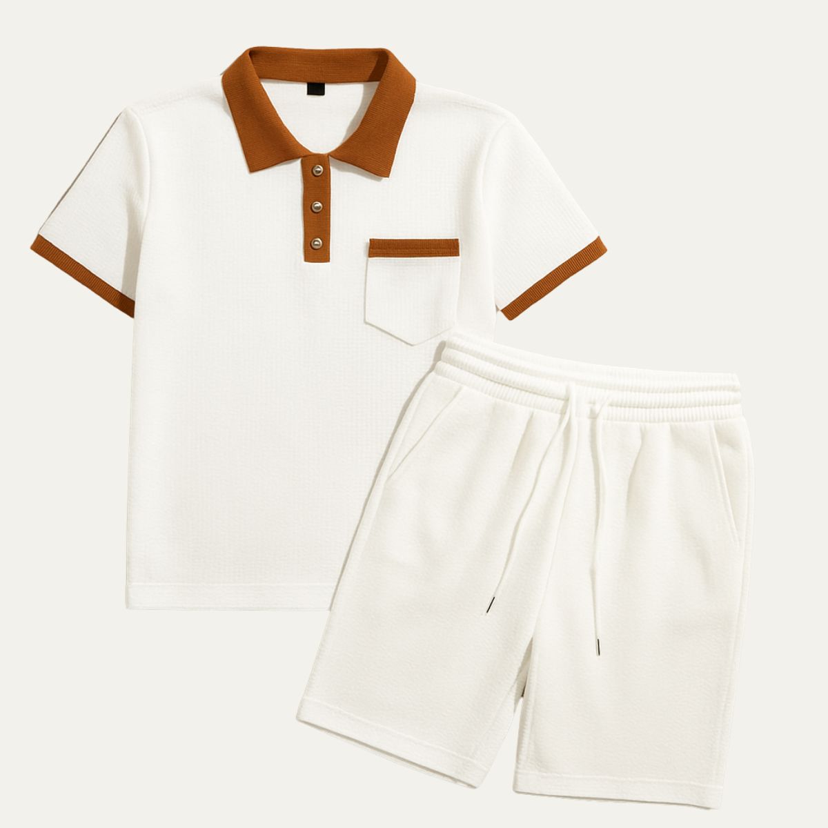 The Capri Cotton Set – Vintage Polo & Shorts Co ord for Men