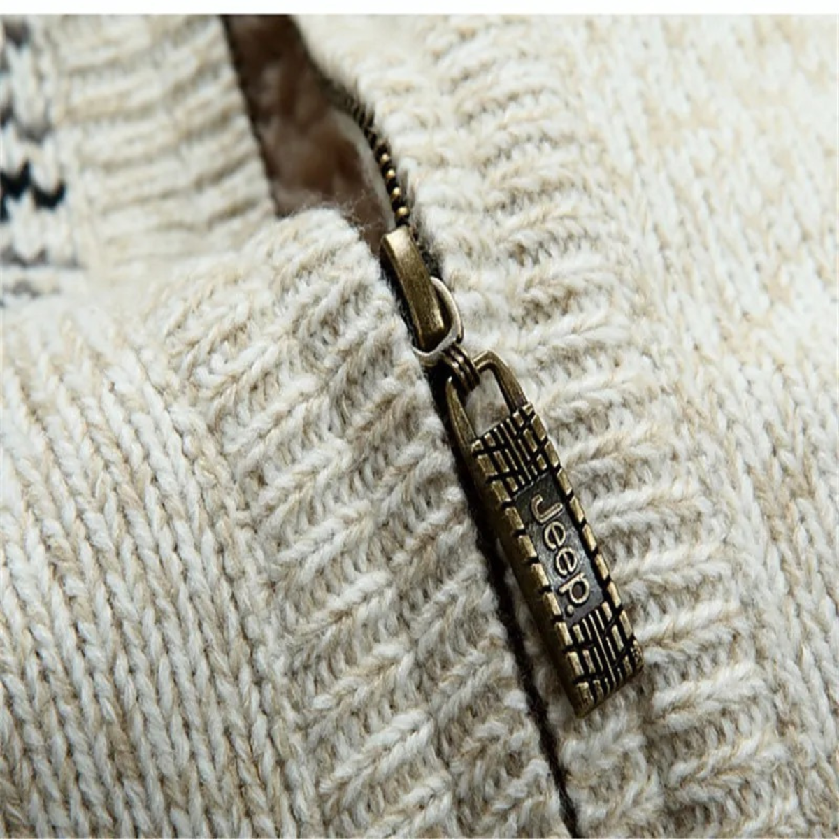 The Porto Azzurro Men’s Knit Zip Up Jacket with Nordic Pattern