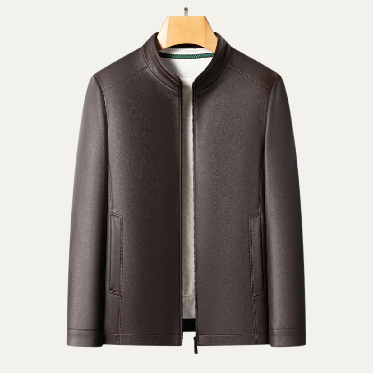 The Burford Men’s Premium Leather Casual Stand Collar Jacket