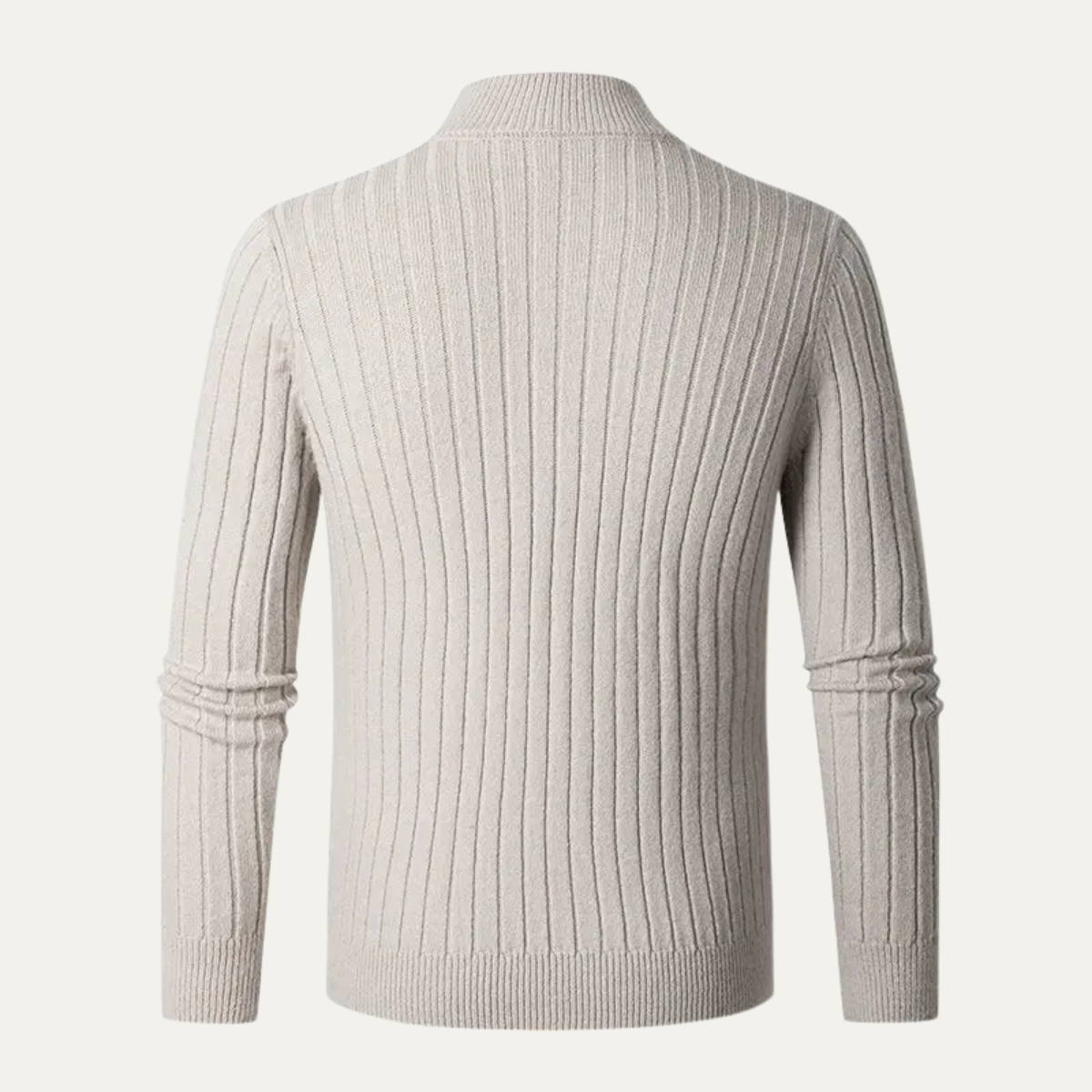The Favignana Men's Knitted Stand Collar Ribbed Half Zip Jumper