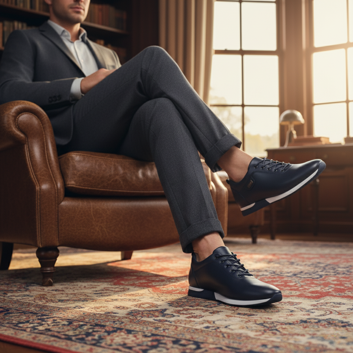 The Bond Street Men’s Orthopedic Shoes Leather Sneakers