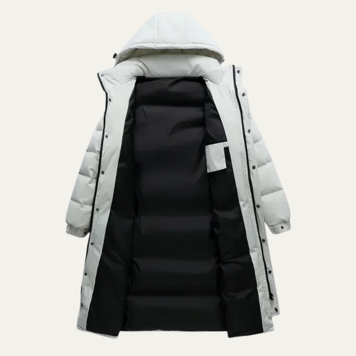 The Westminster Men’s Hooded Longline Black Puffer Coat