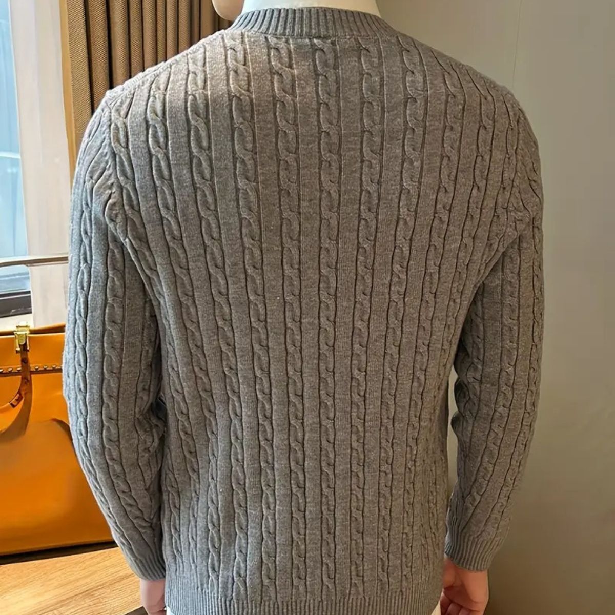 The Versailles Cashmere Merino Wool Knit Jumper for Men - Grey