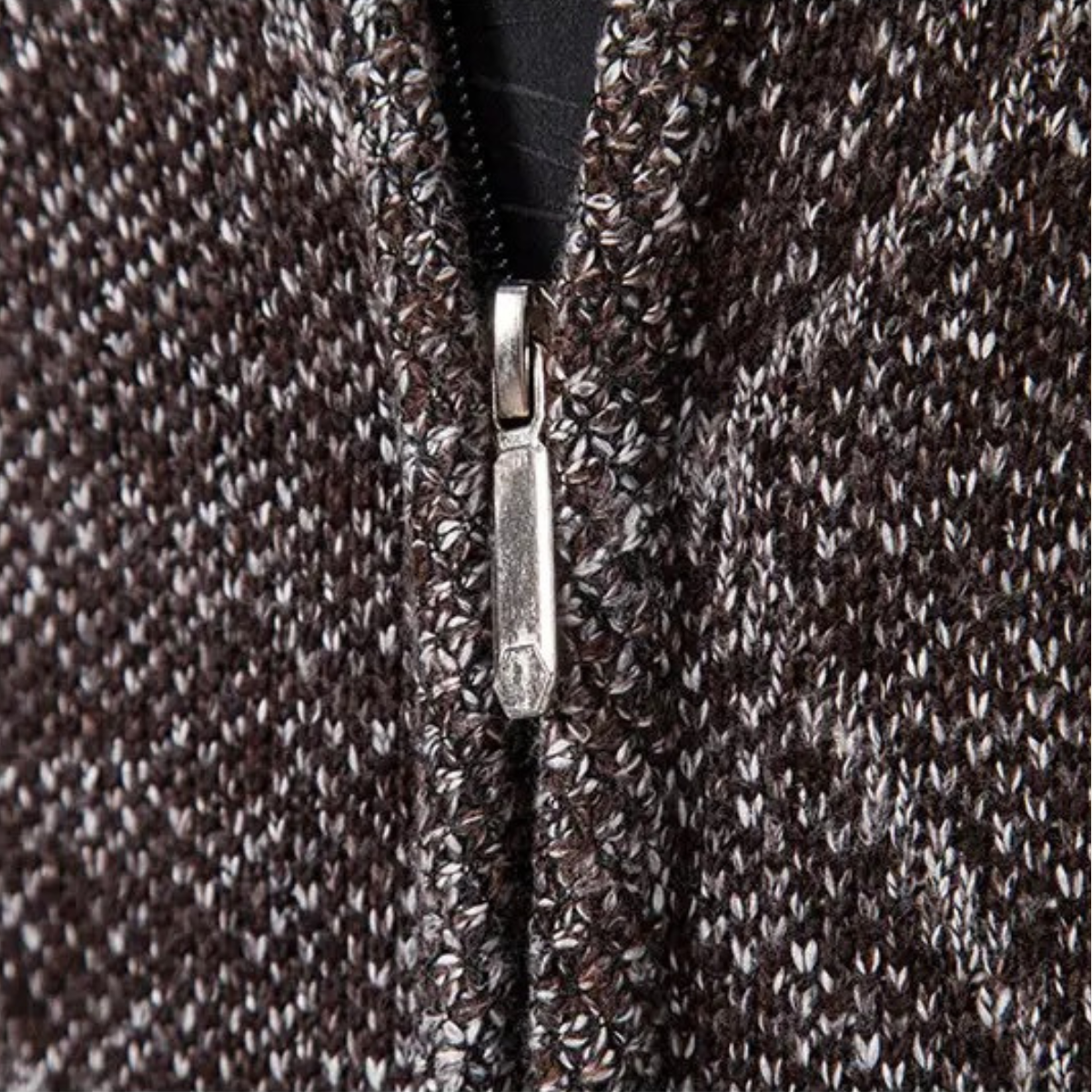 The Amalfi Men’s Knit Fleece Zip Cardigan with Diamond Pattern