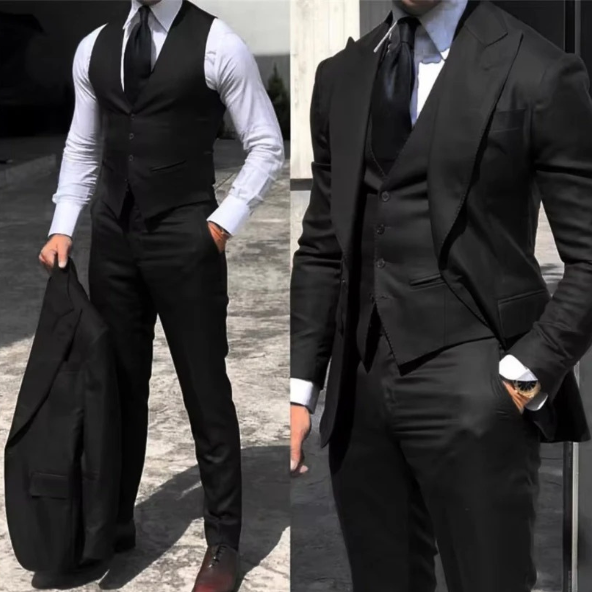 The Ravenna Men’s Brown 3 Piece Suit – Slim Fit Blazer, Waistcoat & Trouser