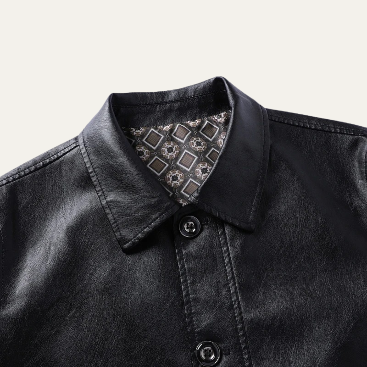 The Portofino Men’s Button Up Leather Winter Jacket