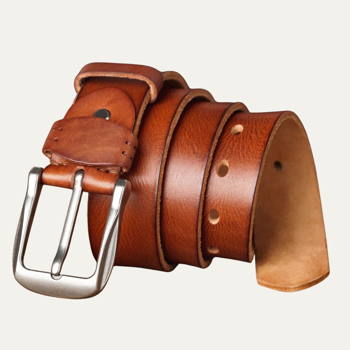 The Redford Belt – Vintage Cowhide Leather with Classic Buckle