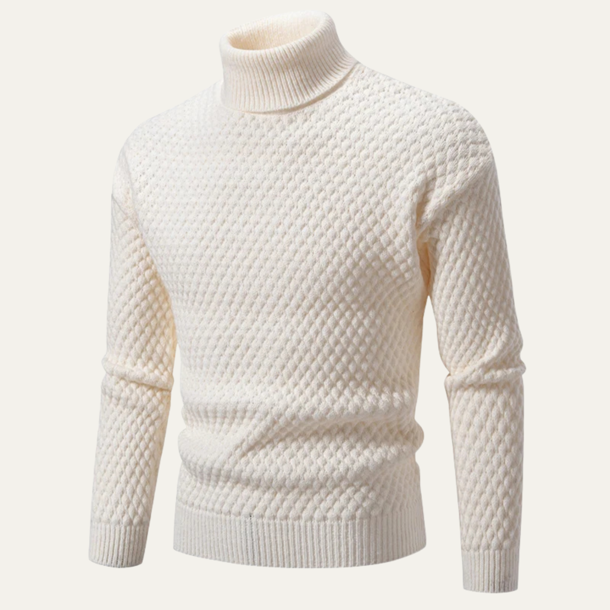 The Murano Men’s Textured Slim Fit Wool Knit Turtleneck Jumper