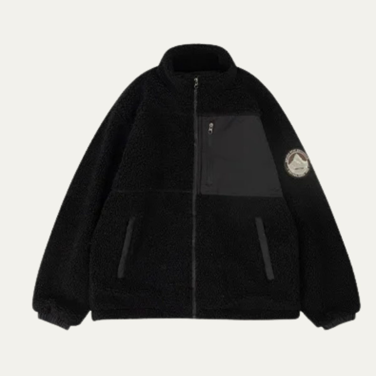 The Bormio Men's Warm Faux Fur Zip Up Fleece Jacket with Pockets