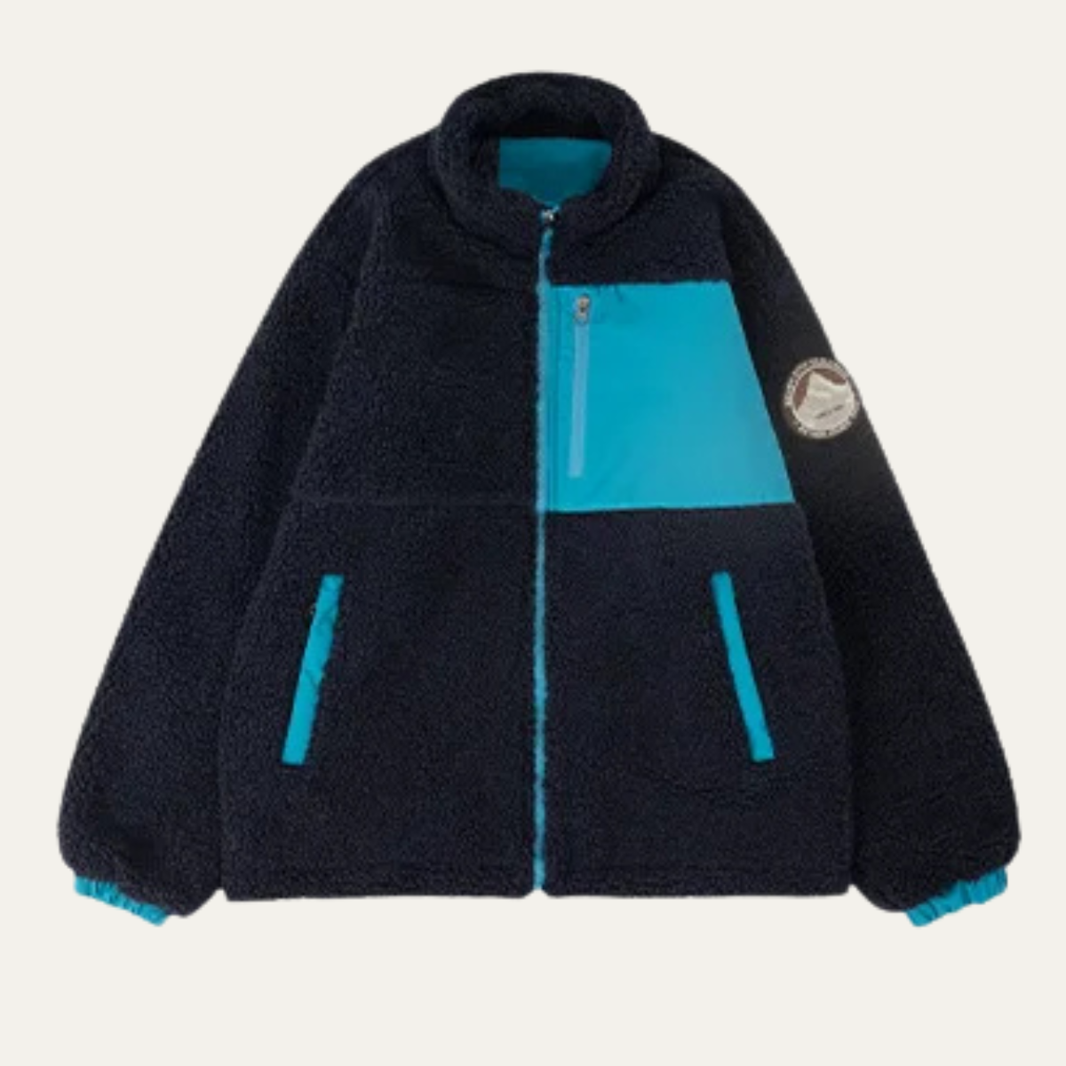 The Bormio Men's Warm Faux Fur Zip Up Fleece Jacket with Pockets