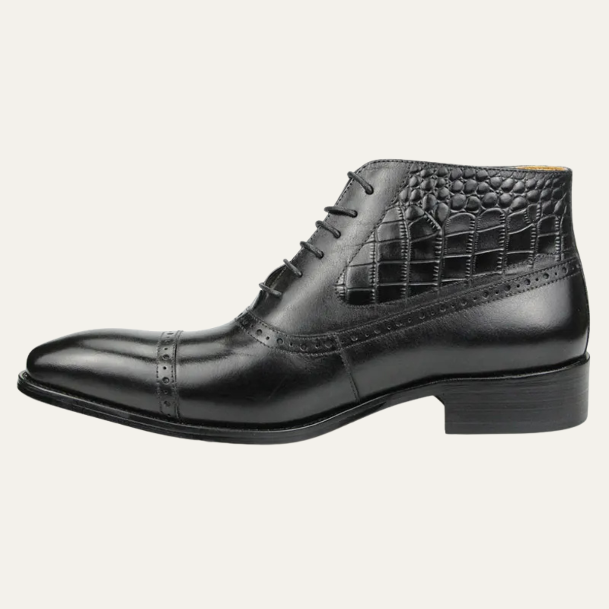 The Modena Men's Pointed Toe Oxford Vintage Ankle Leather Boots