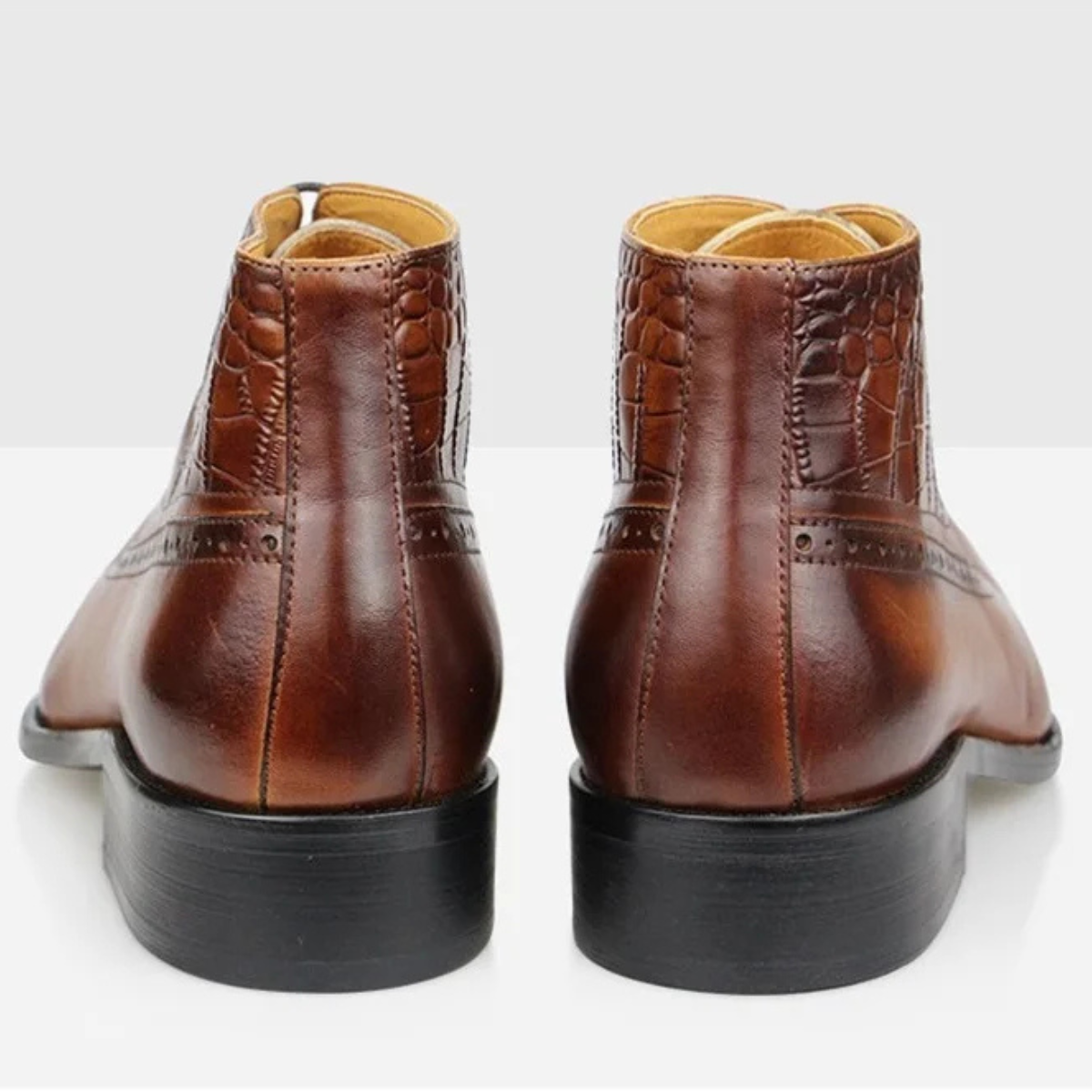 The Modena Men's Pointed Toe Oxford Vintage Ankle Leather Boots