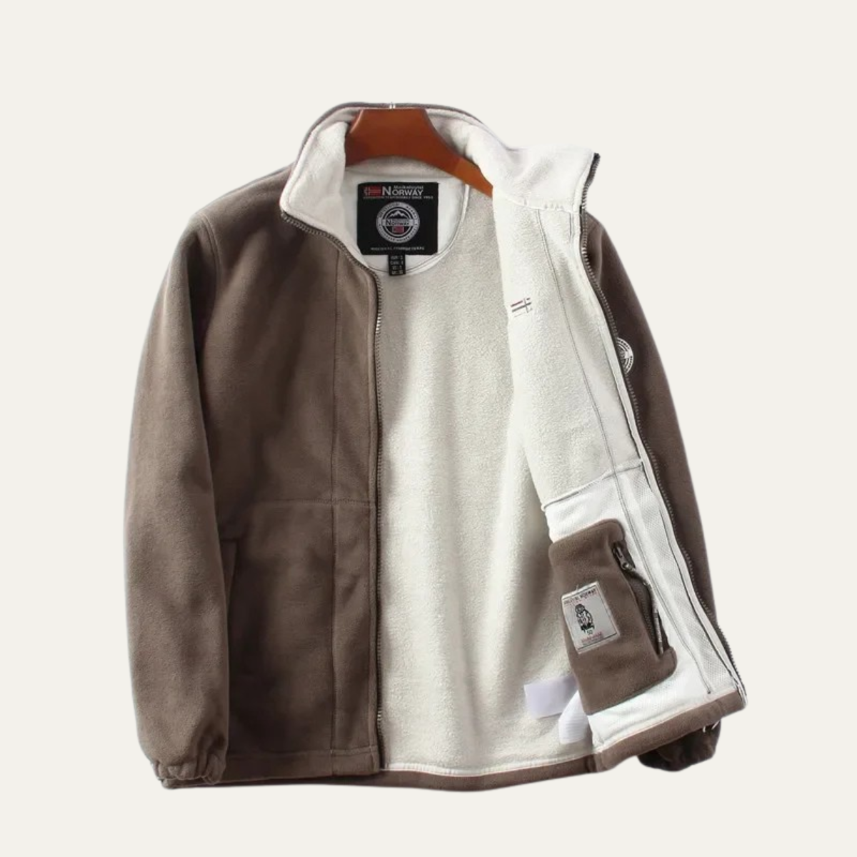 The Siracusa Men's Casual Warm Sherpa Lined Zip Up Fleece Jacket