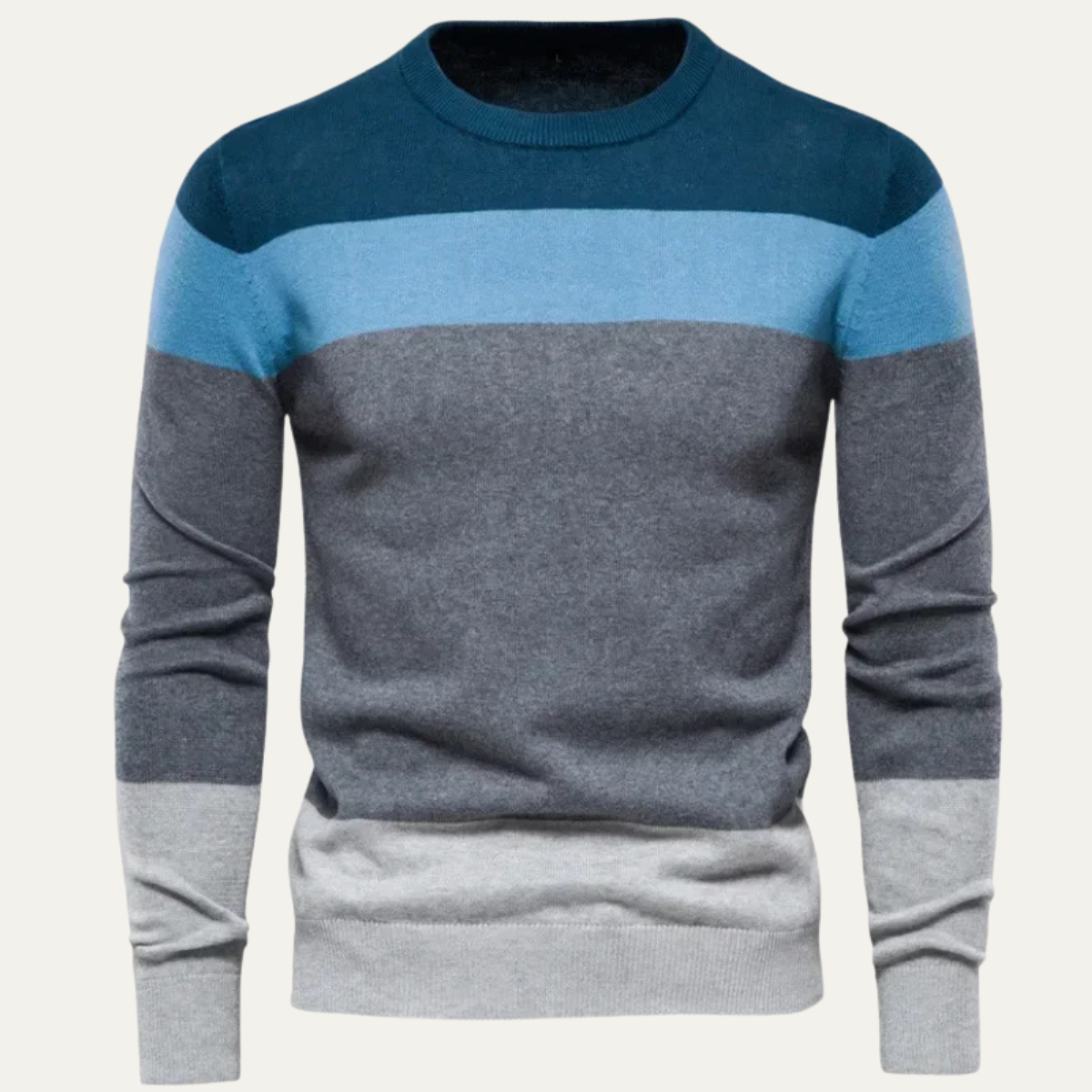 The Marsala Men&#39;s Casual Crew Neck Knit Striped Jumper