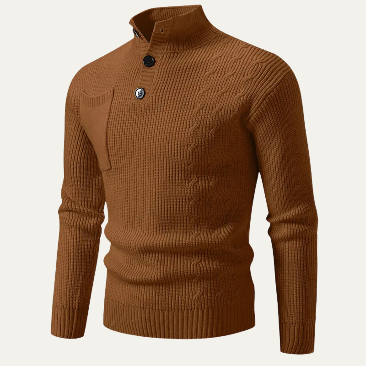 The Capo Vaticano Elegant Stand Collar Winter Button Knit Jumper