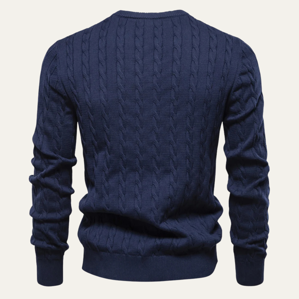 The Lincoln Men’s Trendy Embroidered Crew Neck Cable Knit Jumper