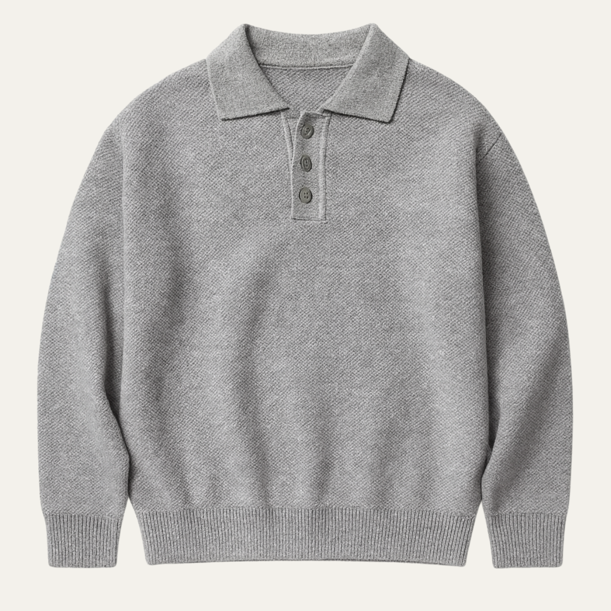The Lichfield Men's Tailored Grey Casual Polo Jumper