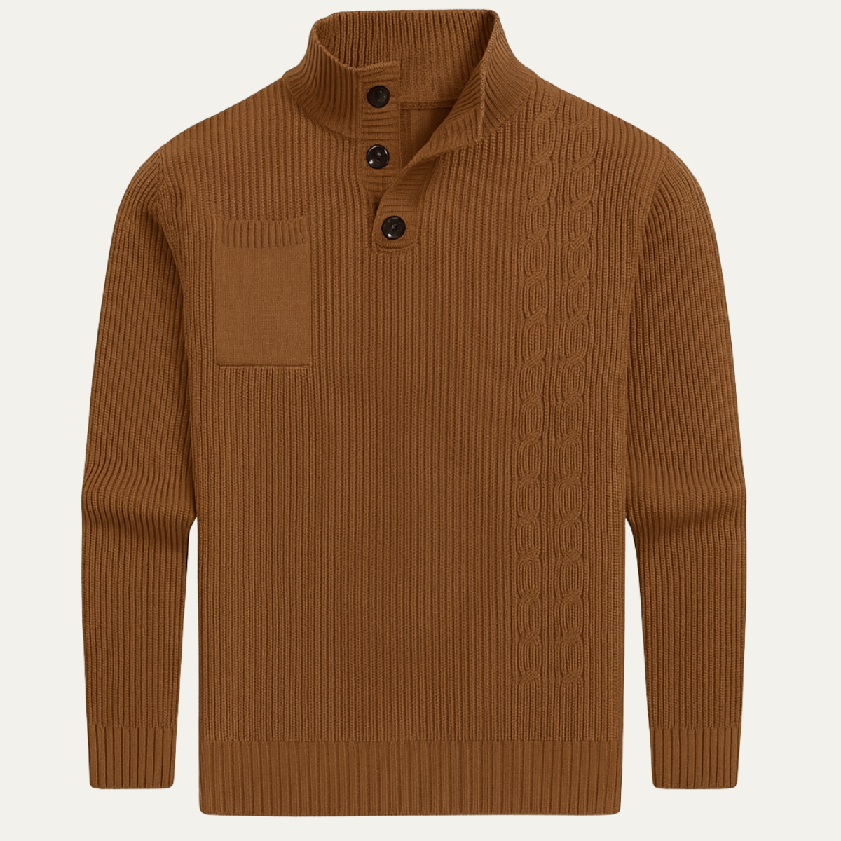 The Capo Vaticano Elegant Stand Collar Winter Button Knit Jumper
