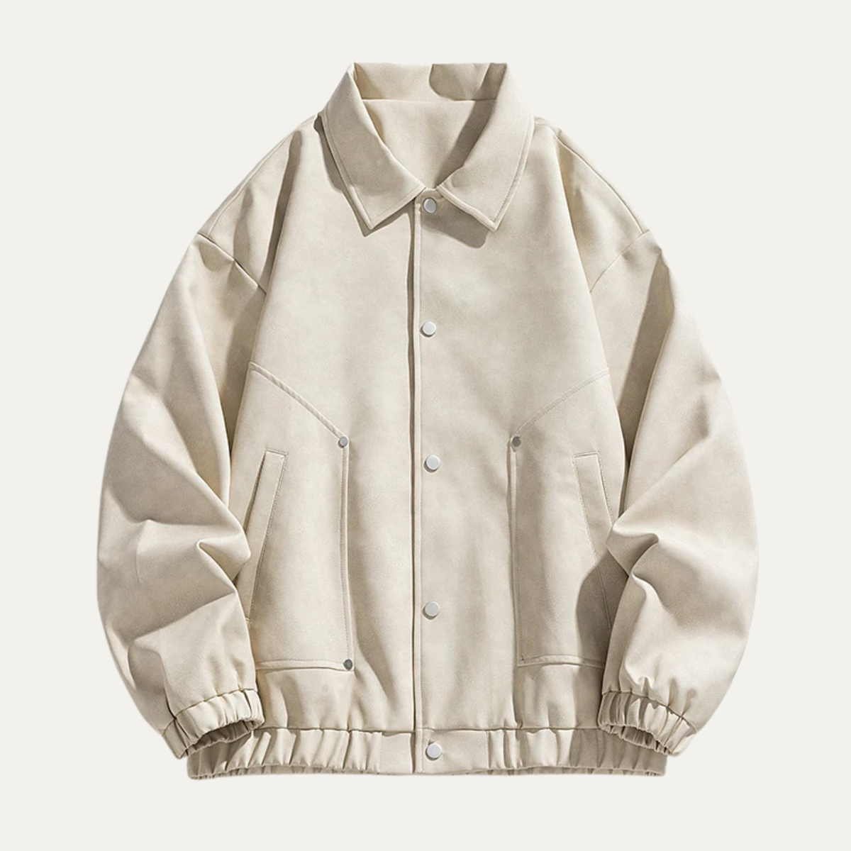 The Soriano Men's Leather Bomber Jacket with Collar