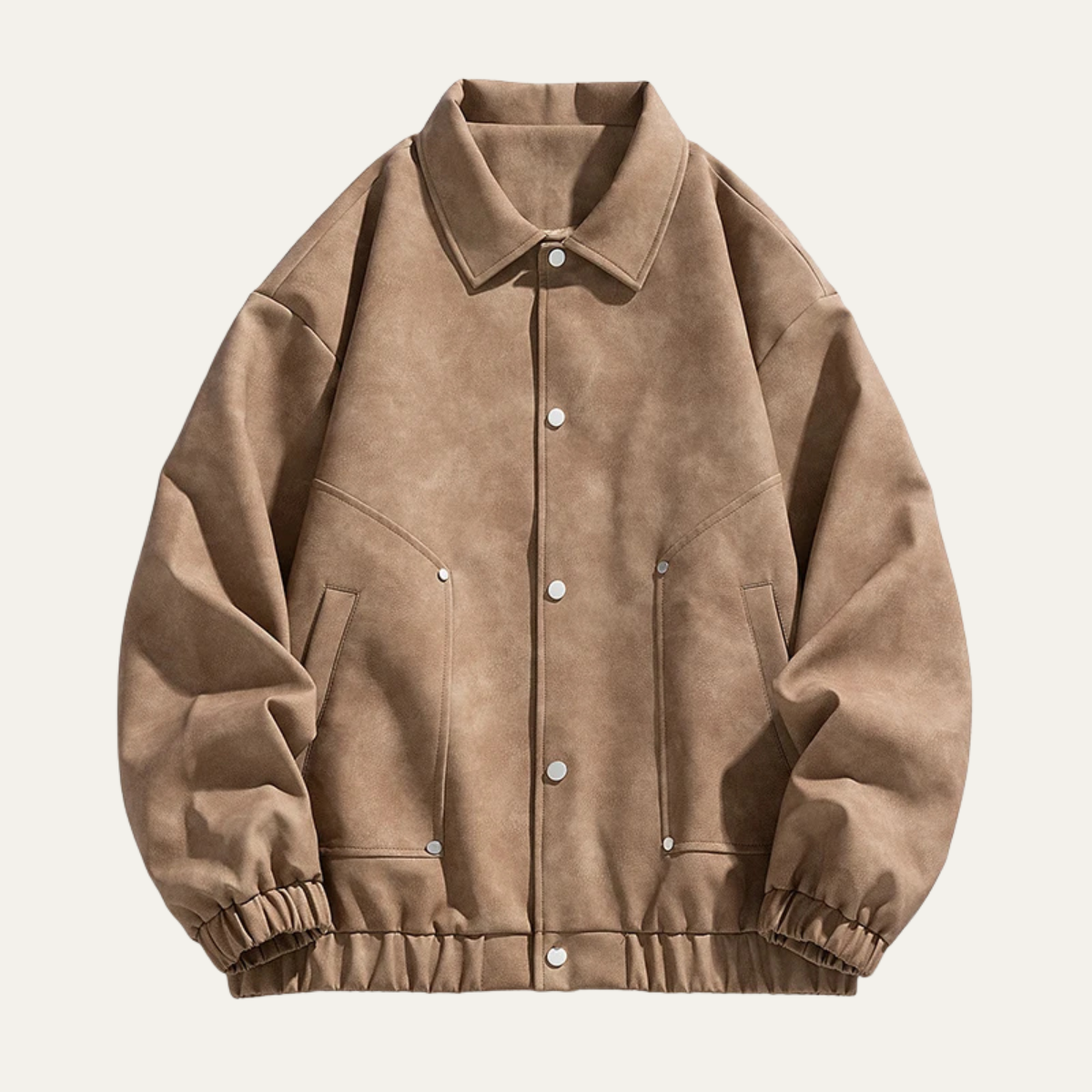 The Soriano Men's Leather Bomber Jacket with Collar