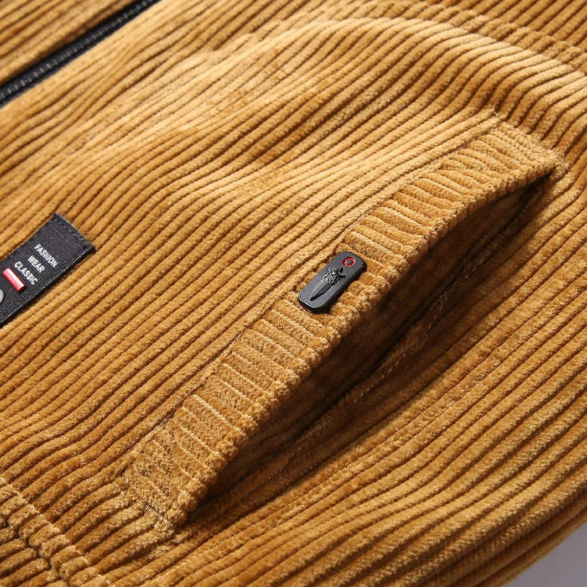 The Manarola Men’s Corduroy Thermal Jacket with Fur Collar