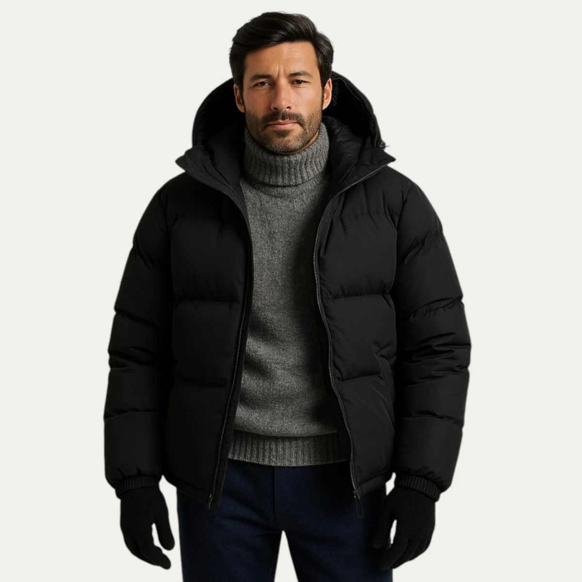 The Tallinn Men's Hooded Puffer Jacket - Waterproof Down Winter Coat