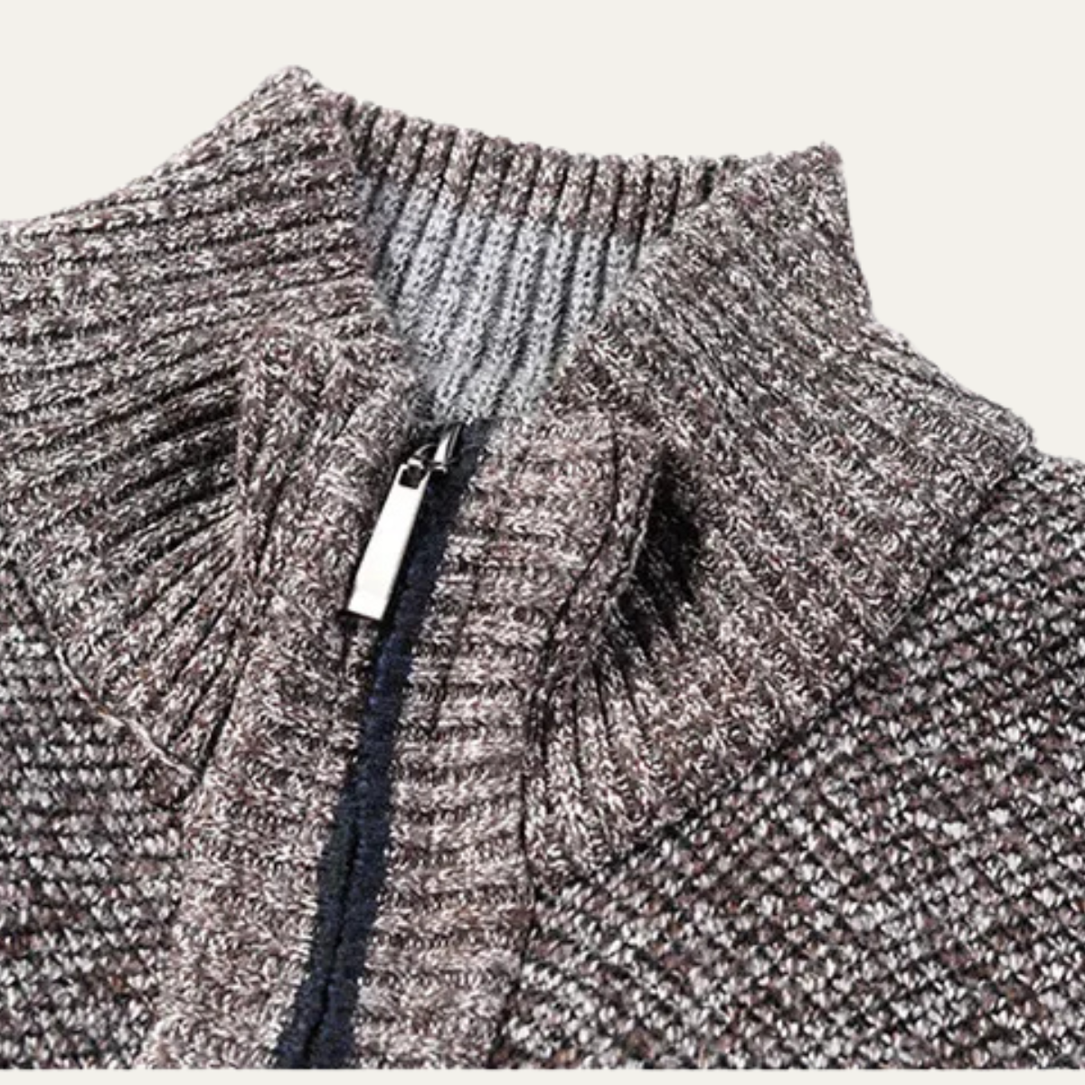 The Cherasco Men's Cotton Zip Up Knitted Cardigan with Inner Lining