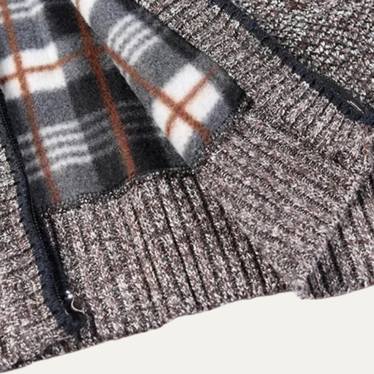 The Cherasco Men's Cotton Zip Up Knitted Cardigan with Inner Lining