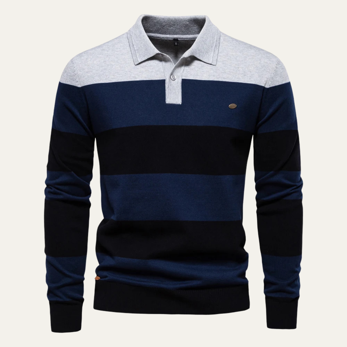 The Colchester Men’s Casual Striped Polo Knit Jumper