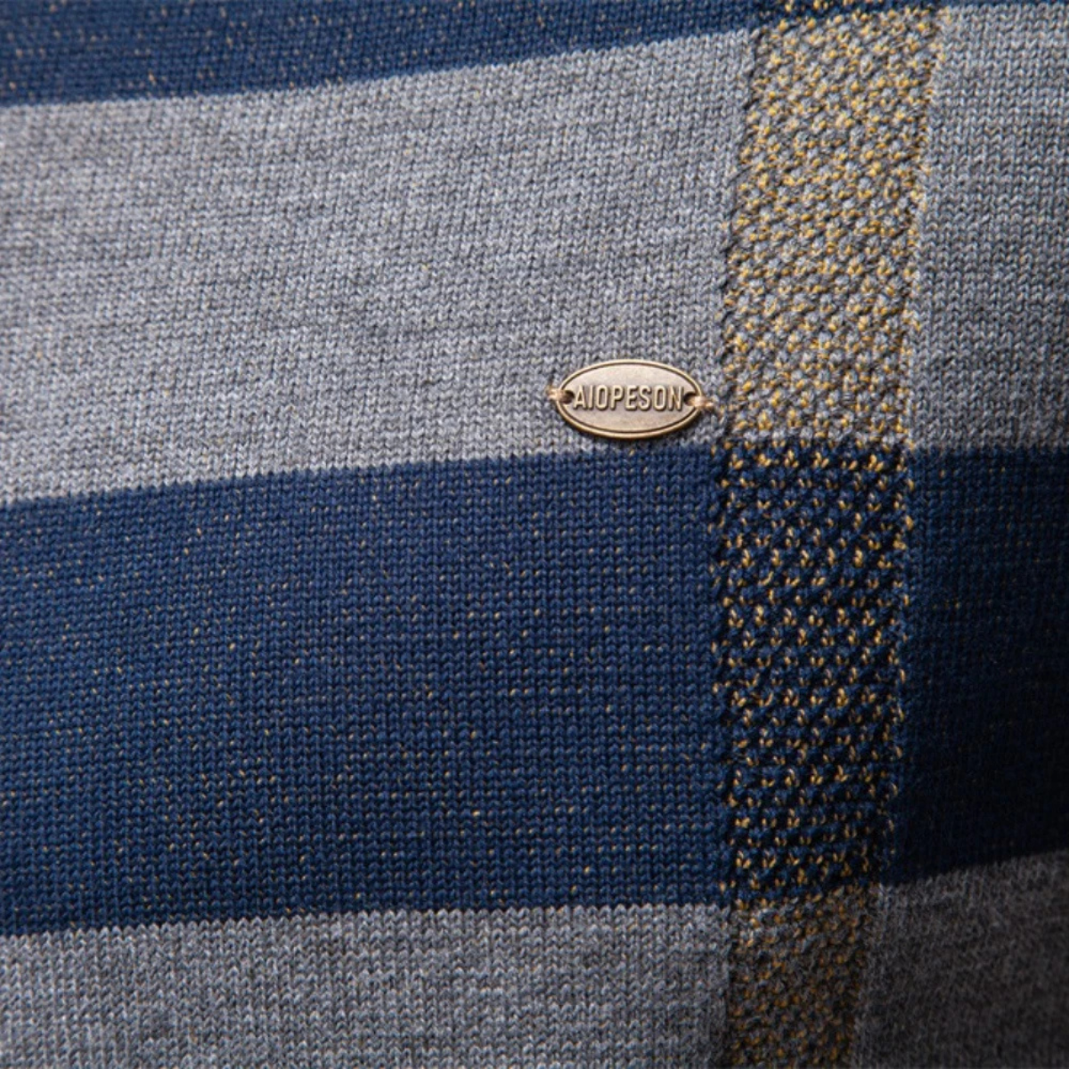 The Peterborough Men’s Contrast Plaid Checked Knit Jumper