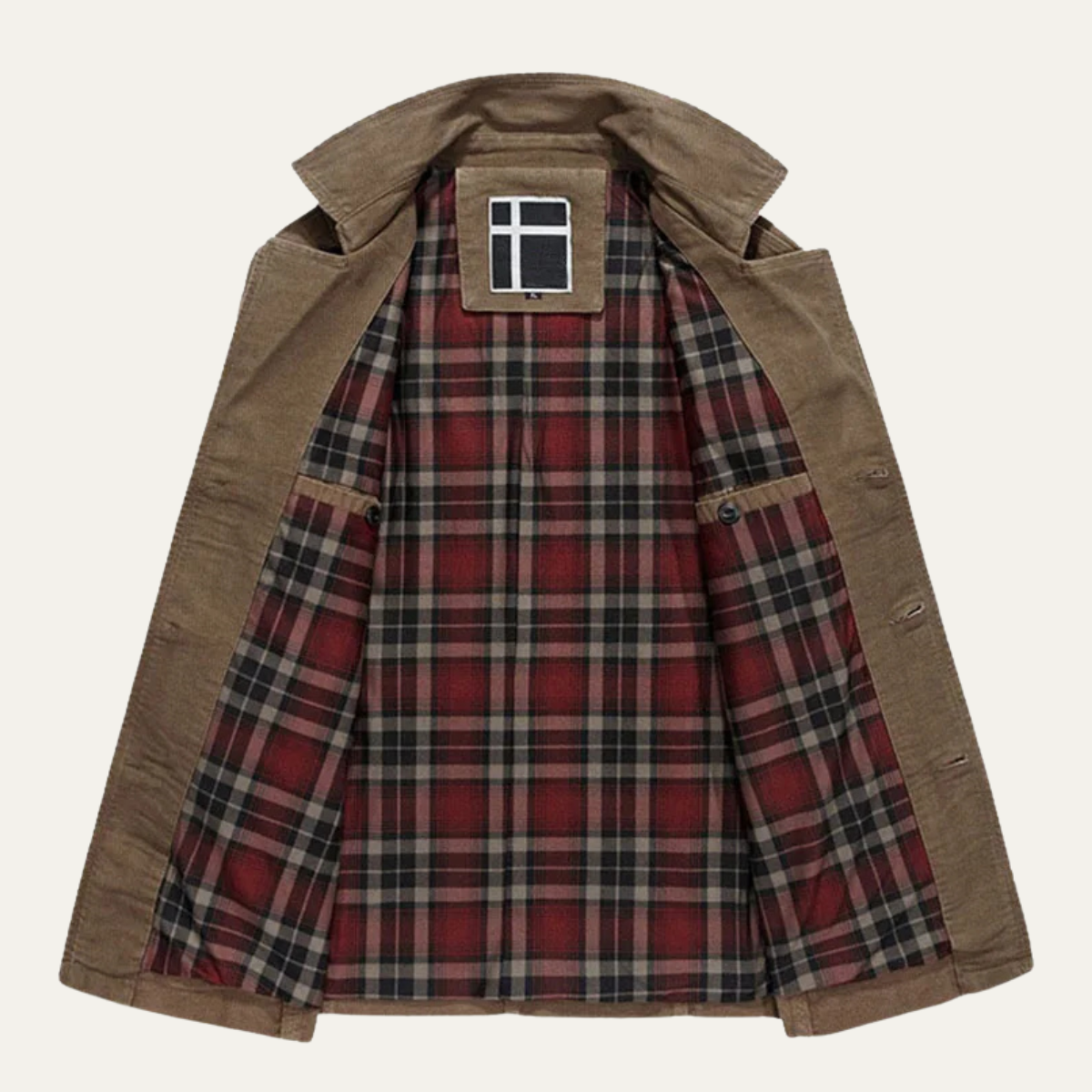 The Appiano Men’s Winter Wool Jacket with Plaid Lining and Double Breasted Design