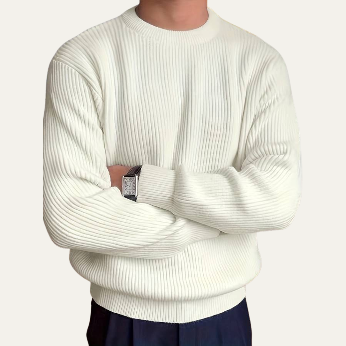 The Edinburgh Men's Classic Ribbed Knit Crew Neck Jumper