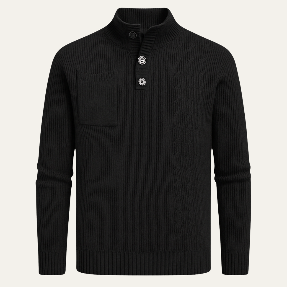 The Soverato Men’s Trendy Stand Collar Winter Button Knit Jumper