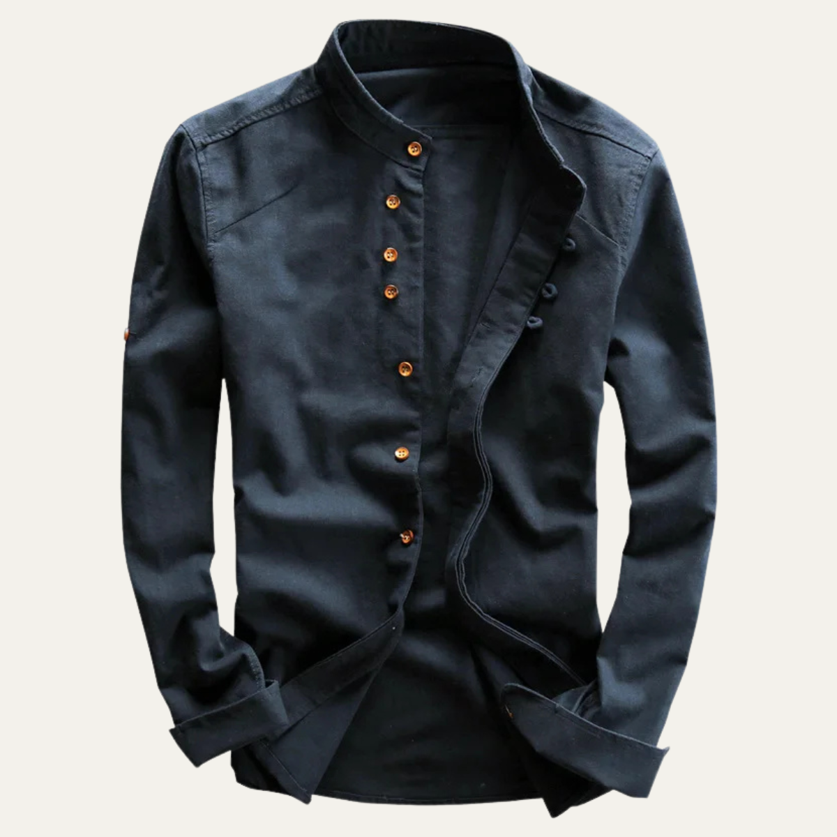 The Cavallino Men’s Stand Collar Button Up Linen Shirt