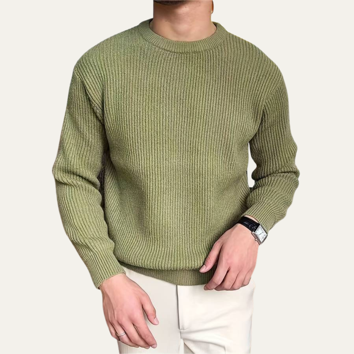 The Edinburgh Men's Classic Ribbed Knit Crew Neck Jumper