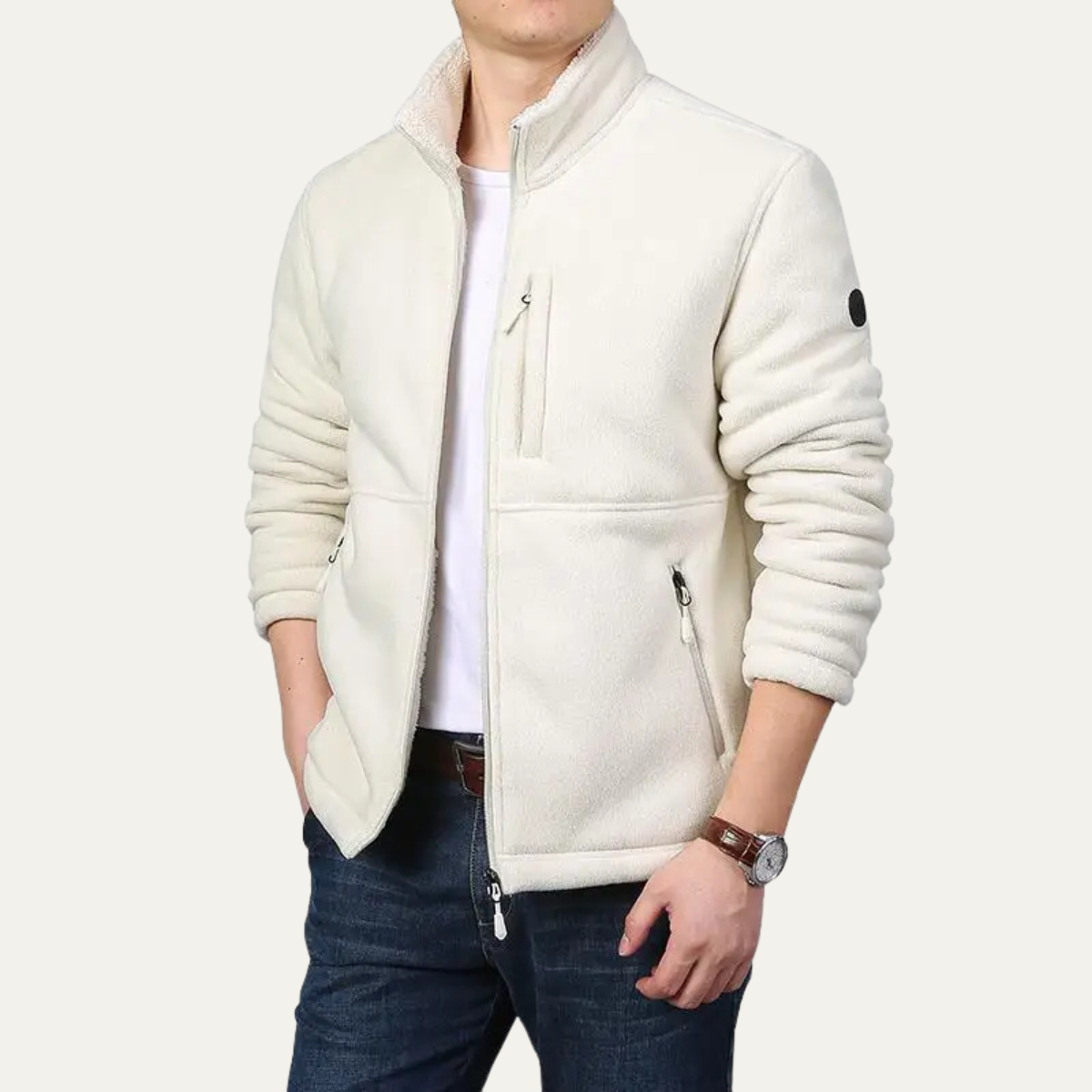 The Brompton Men's Fleece Winter Zip Jacket with Pockets
