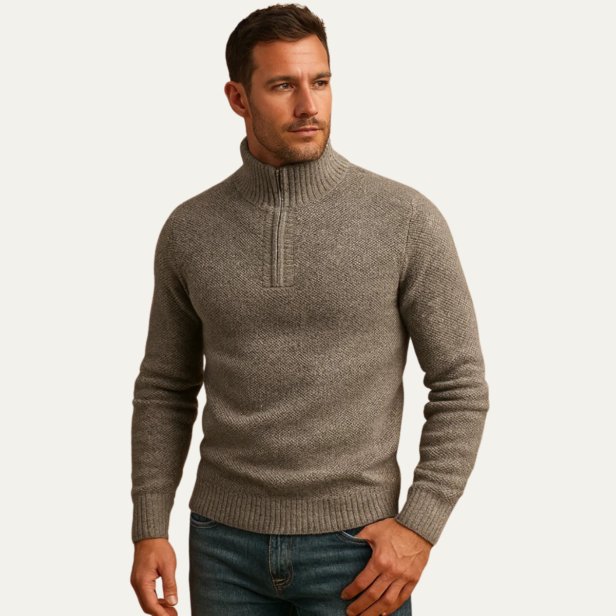 The Highland Quarter Zip Knit Jumper