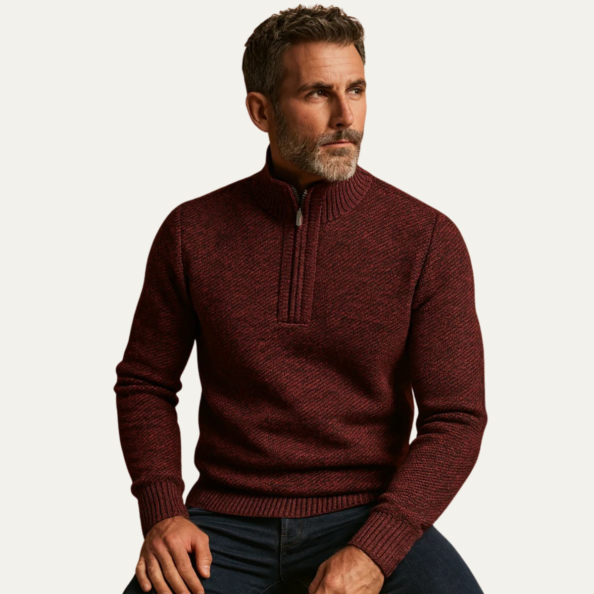 The Highland Quarter Zip Knit Jumper