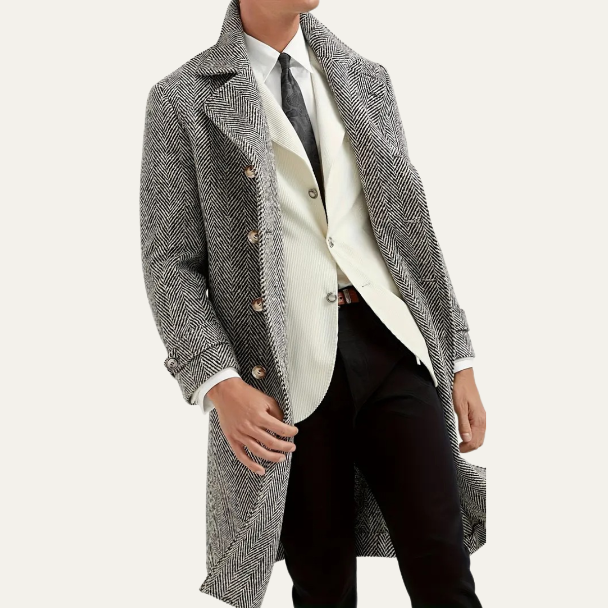 The Hadley Men's Wool Blend Double Breasted Coat