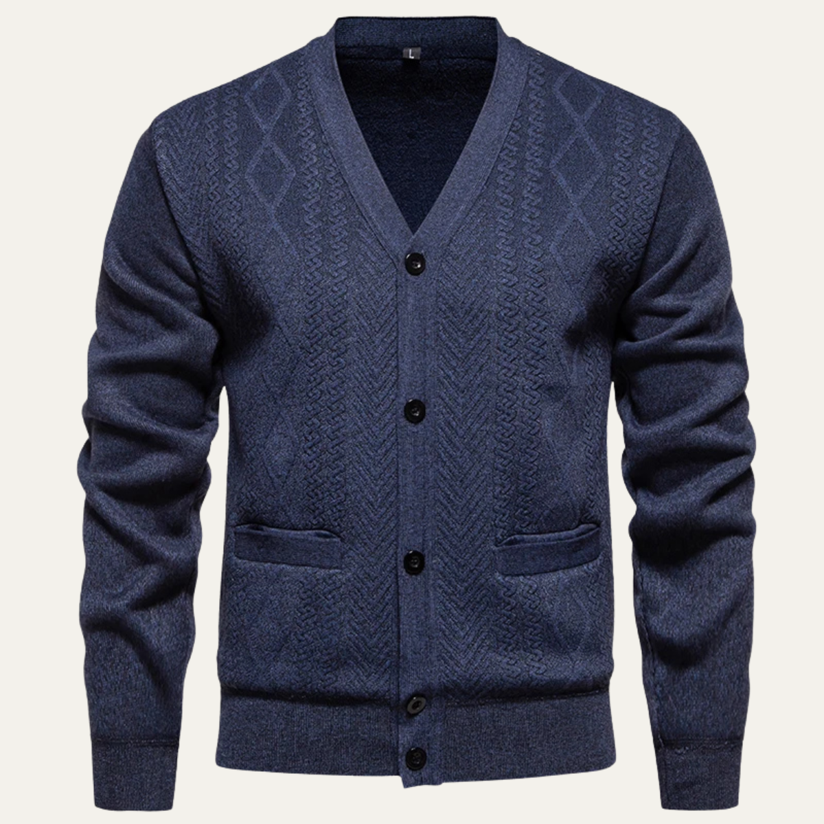 The Murano Men's Slimt Fit Knitted Button Up V Neck Cardigan