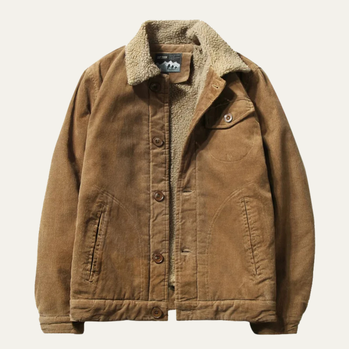The Montefalco  Men’s Vintage Corduroy Winter Turn Down Collar Jacket